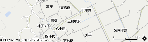 徳島県阿南市長生町三倉中沢周辺の地図