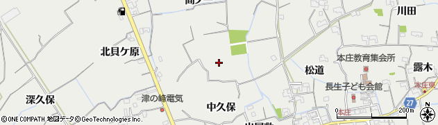 徳島県阿南市長生町中久保周辺の地図