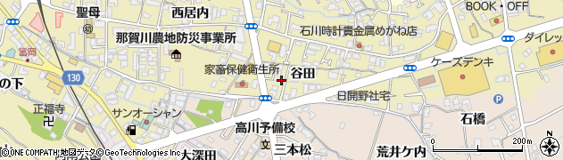徳島県阿南市日開野町（谷田）周辺の地図