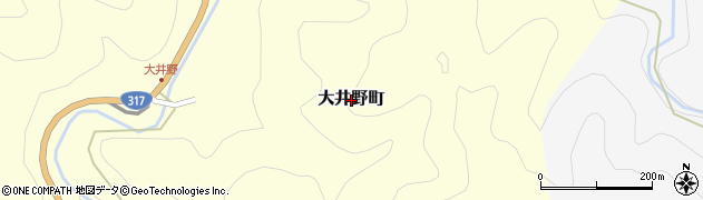 愛媛県松山市大井野町周辺の地図