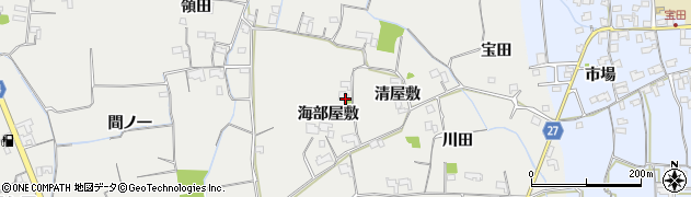 徳島県阿南市長生町海部屋敷周辺の地図