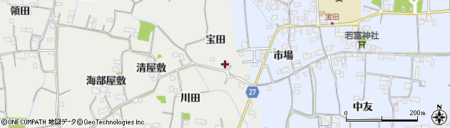徳島県阿南市長生町（宝田）周辺の地図