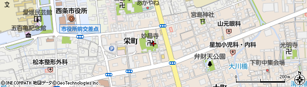 愛媛県西条市東町周辺の地図