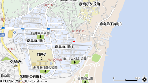 〒750-0084 山口県下関市彦島向井町の地図