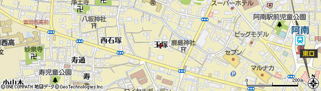 徳島県阿南市富岡町（玉塚）周辺の地図