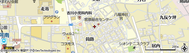 徳島県阿南市日開野町（宮原）周辺の地図
