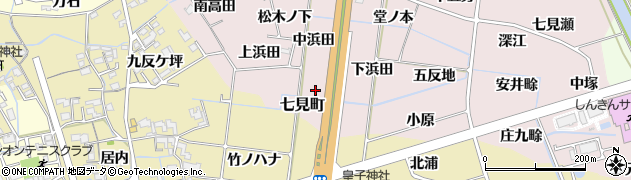 徳島県阿南市七見町周辺の地図