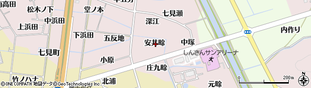 徳島県阿南市七見町（安井畭）周辺の地図