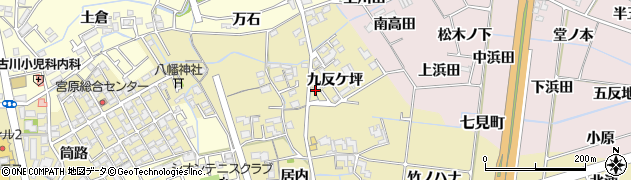 徳島県阿南市日開野町（九反ケ坪）周辺の地図