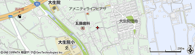 愛媛県新居浜市大生院周辺の地図