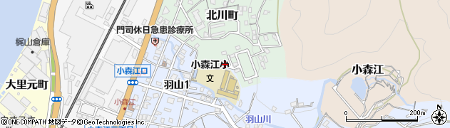 北川町西公園周辺の地図