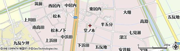 徳島県阿南市七見町（堂ノ本）周辺の地図