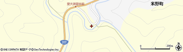 愛媛大学　附属演習林周辺の地図