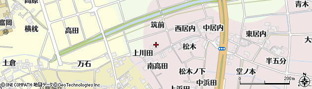 徳島県阿南市七見町（筑前）周辺の地図