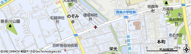 愛媛県西条市明屋敷周辺の地図