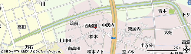 徳島県阿南市七見町（西居内）周辺の地図