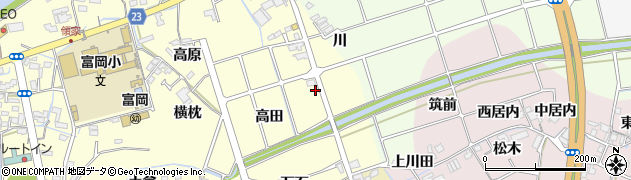 徳島県阿南市領家町（高田）周辺の地図