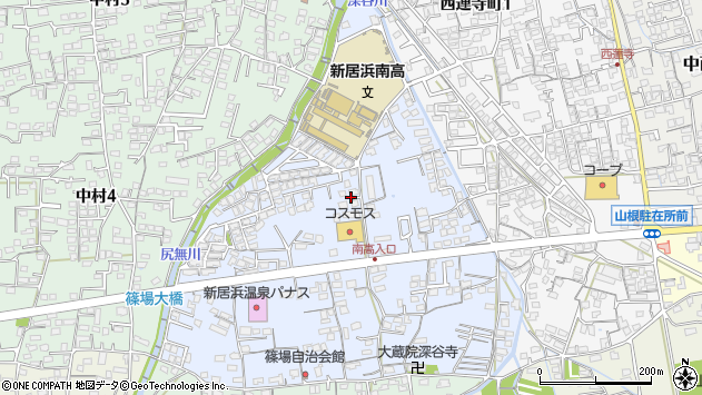 〒792-0836 愛媛県新居浜市篠場町の地図