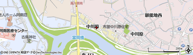 徳島県阿南市富岡町（中川原）周辺の地図