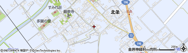 愛媛県西条市北条623周辺の地図
