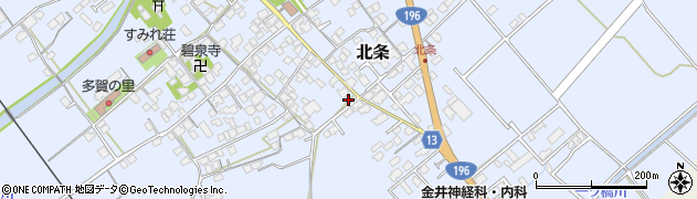 愛媛県西条市北条629周辺の地図