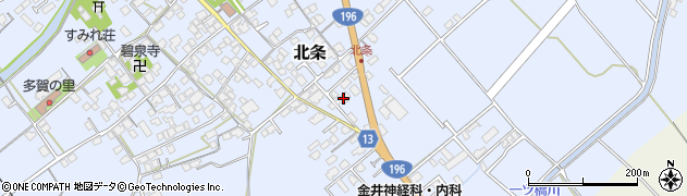 愛媛県西条市北条734周辺の地図