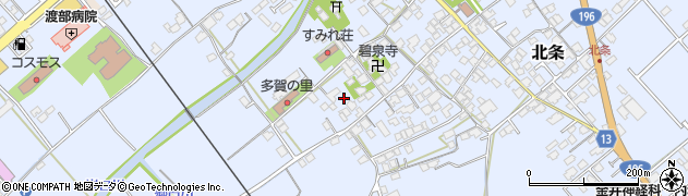 愛媛県西条市北条256周辺の地図