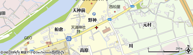 徳島県阿南市領家町（野神）周辺の地図