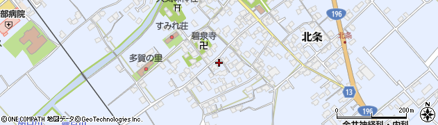 愛媛県西条市北条525周辺の地図