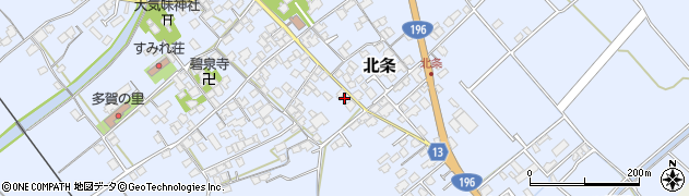 愛媛県西条市北条626周辺の地図