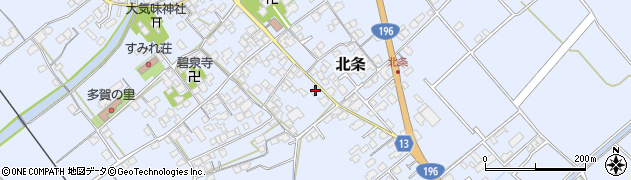 愛媛県西条市北条627周辺の地図