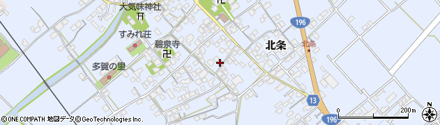 愛媛県西条市北条606周辺の地図