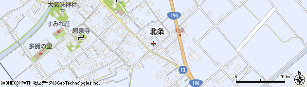 愛媛県西条市北条632周辺の地図