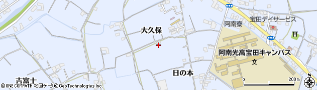 徳島県阿南市宝田町日の本182周辺の地図
