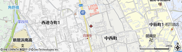 愛媛県新居浜市中西町7周辺の地図