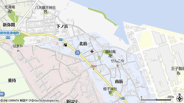 〒774-0004 徳島県阿南市福村町の地図