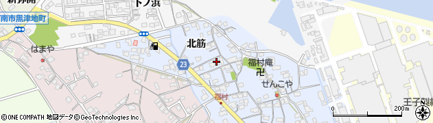 徳島県阿南市福村町（北筋）周辺の地図