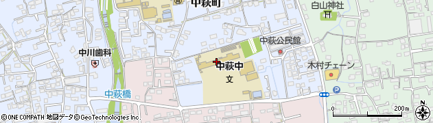 新居浜市立中萩中学校周辺の地図