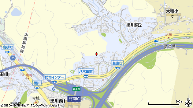 〒801-0821 福岡県北九州市門司区黒川の地図