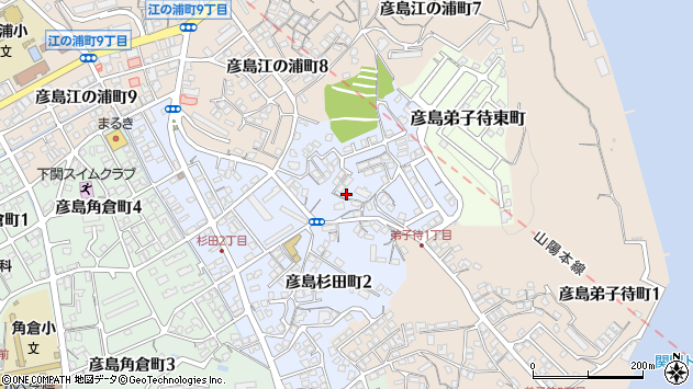 〒750-0078 山口県下関市彦島杉田町の地図