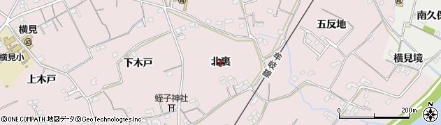 徳島県阿南市横見町（北裏）周辺の地図