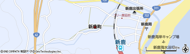 三重県熊野市新鹿町周辺の地図