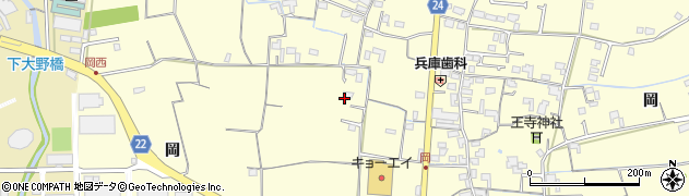 徳島県阿南市上中町岡周辺の地図