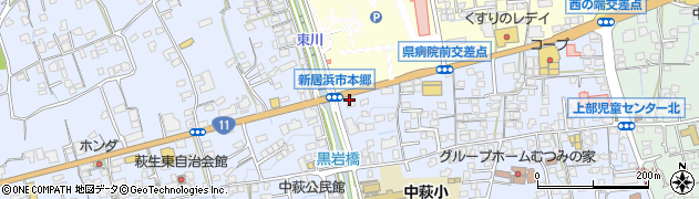 愛媛銀行中萩支店周辺の地図