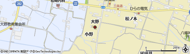 徳島県阿南市下大野町（小野）周辺の地図