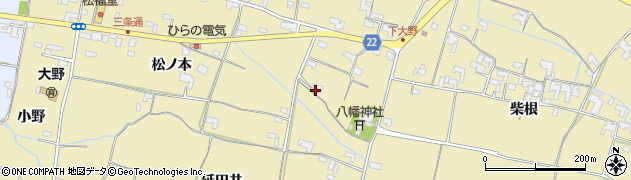 徳島県阿南市下大野町（楠ノキ）周辺の地図