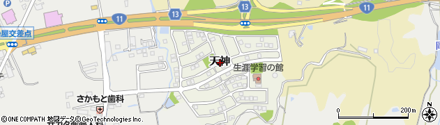 愛媛県西条市天神周辺の地図