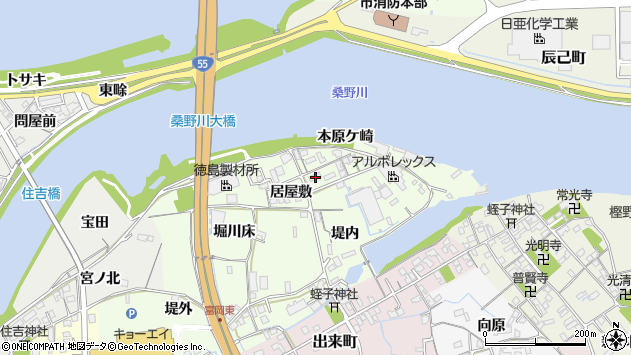 〒774-0008 徳島県阿南市原ケ崎町の地図