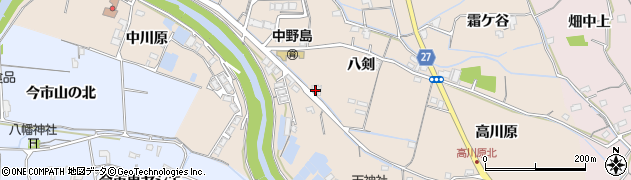 徳島県阿南市柳島町八剣61周辺の地図