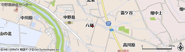 徳島県阿南市柳島町八剣周辺の地図